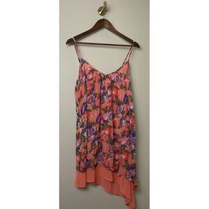 Millau Anthropologie Womens Asymmetrical Dress Beachy Boho Fruit Pink Size Small